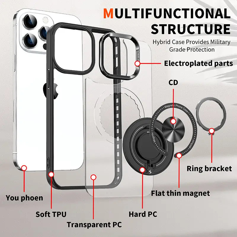 Kinglink Transparent Ring MagSafe Case for iPhone