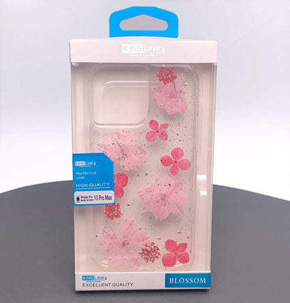 King Link Real Flower Crystal Hard Blossom Case For iPhone (Pink)