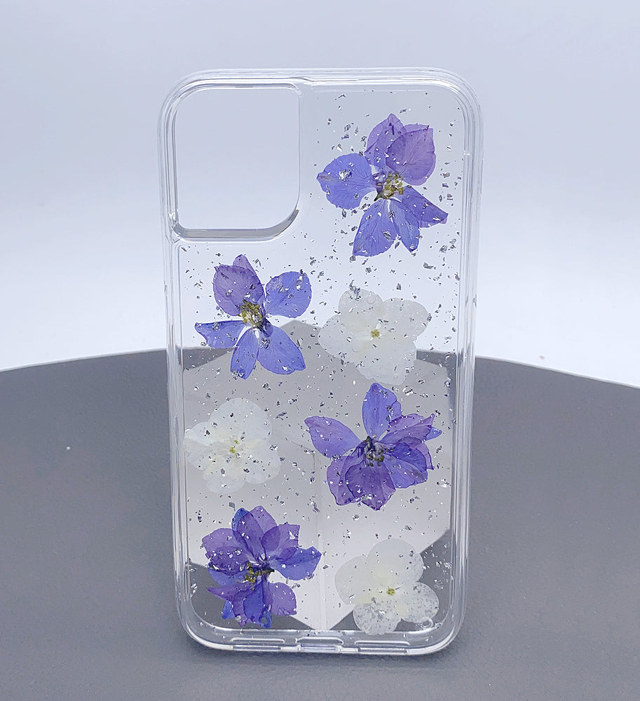 King Link Real Flower Crystal Hard Blossom Case For iPhone (Purple)