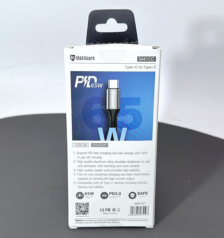 Maxguard 1M PD 65W Type-C To Type-C Cable