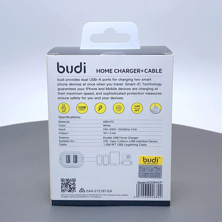 Budi Home Charger With Lightning Cable