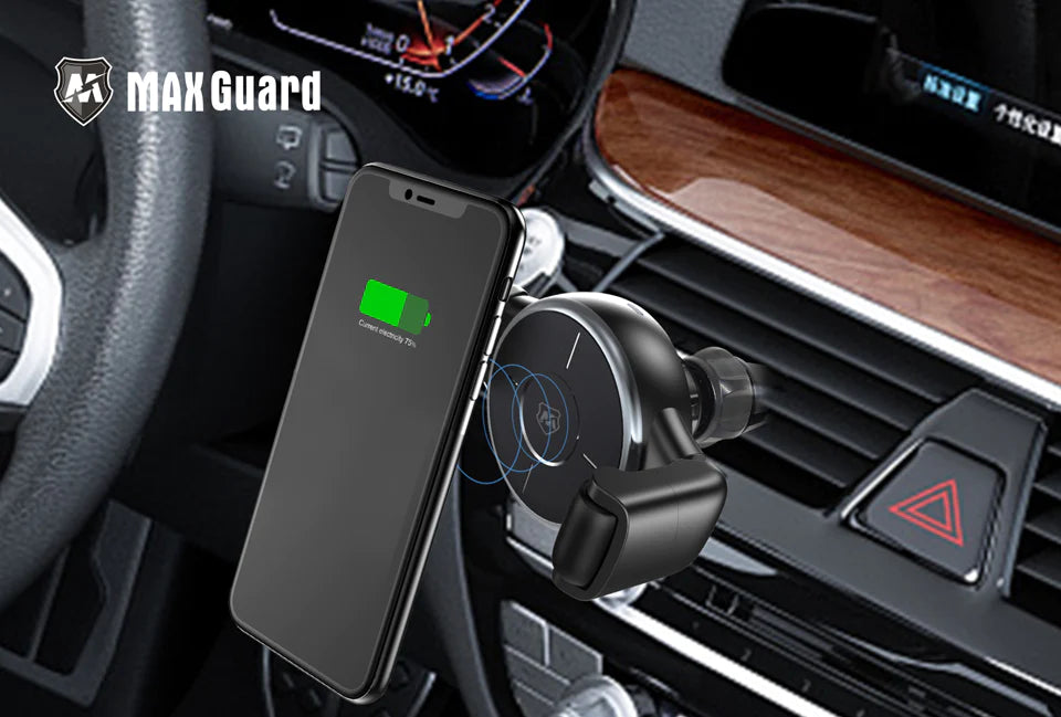 One-handed operation wireless car charger for Qi smartphones
