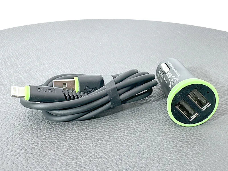 Budi 1.2m Lightning Car Charger + Cable