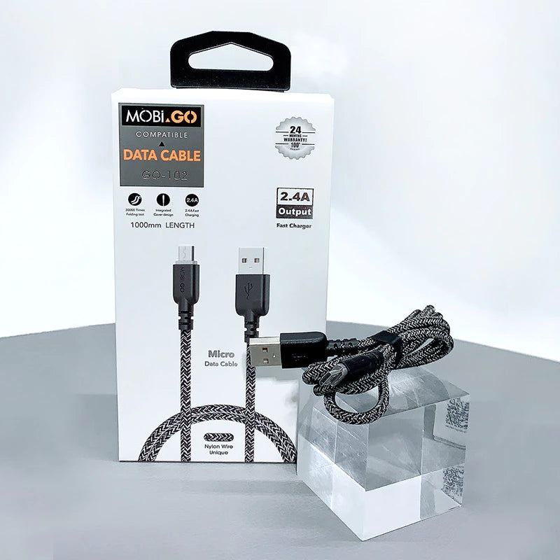 Mobigo 1m Nylon Micro Data Cable GO102