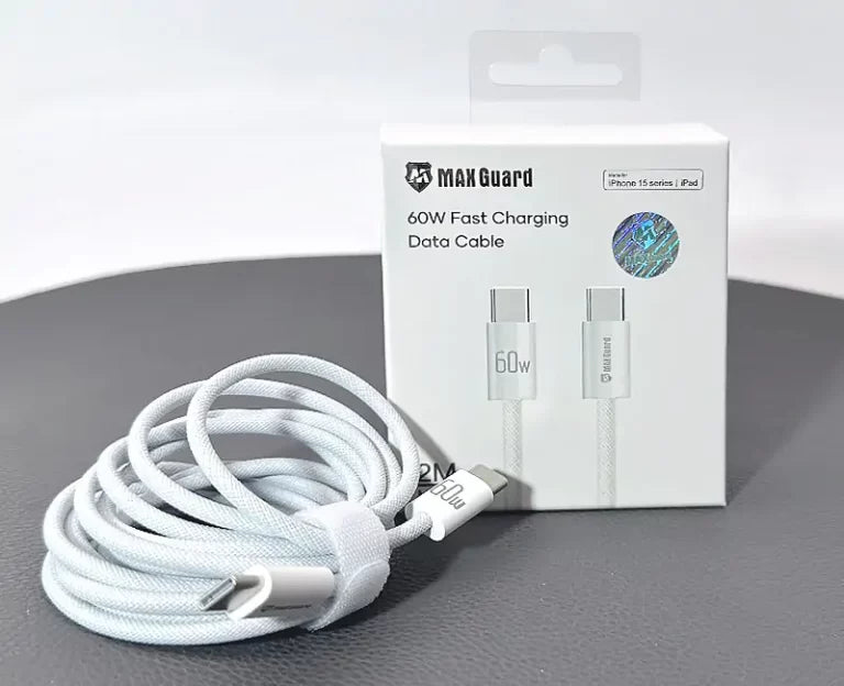 Maxguard 2m PD 60W Fast Charging Date Cable (For iPhone 15 Series/IPad)