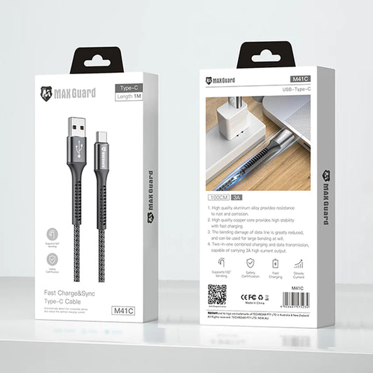 1M USB to Type-C Cable fast charging 3A MaxGuard gadget experts australia