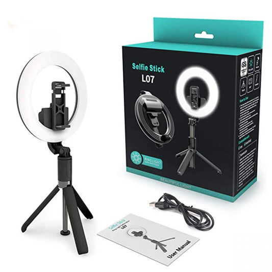 Beautifull Light Wireless 360 Rotation Selfie Stick L07 With Ring Light gadget experts australia