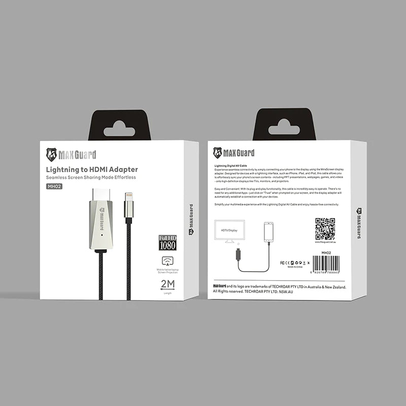 Maxguard 2m 1080 Full HD Lightning To HDMI Adapter