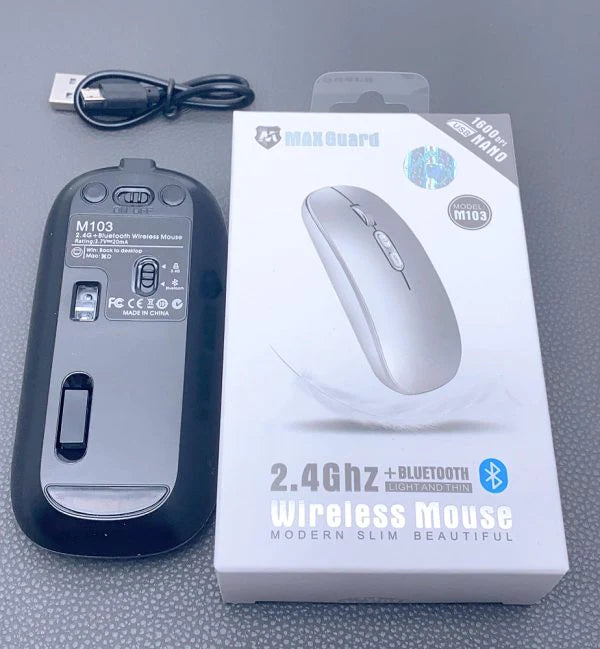 Rechargeable 2.4ghz Bluetooth wireless mouse M103 Maxguard Light & thin