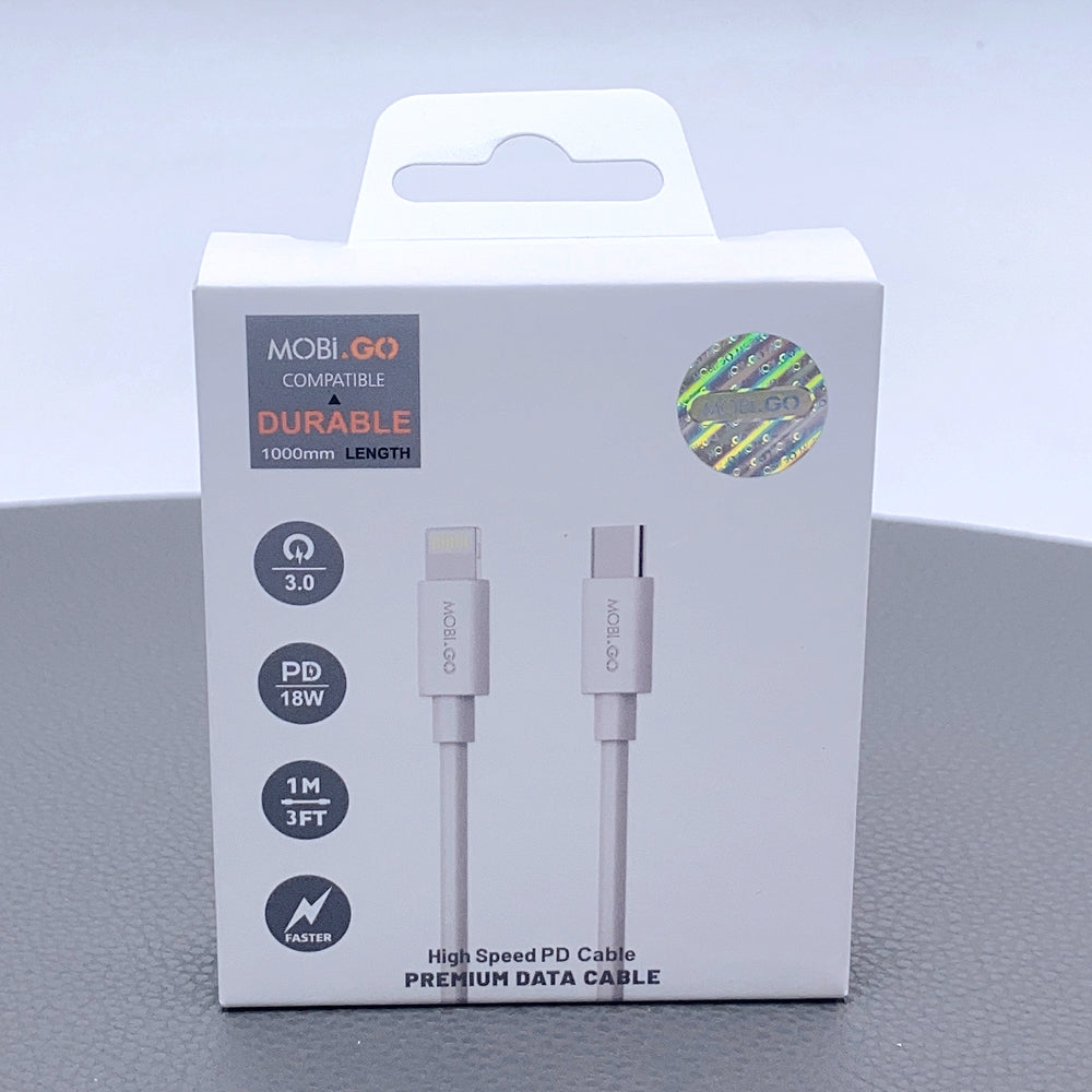 Mobigo 1m 18W PD Type-C To Lightning Cable 201LC