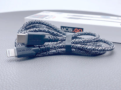 Mobigo 1m Nylon PD 20W Type-C To Lightning Cable GO1TL