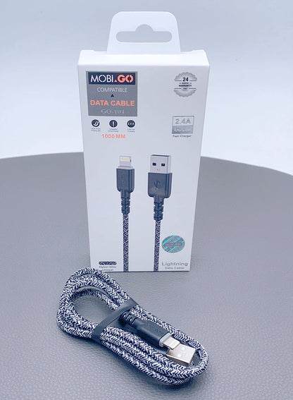 Mobigo 1m Nylon Lightning Cable GO-101