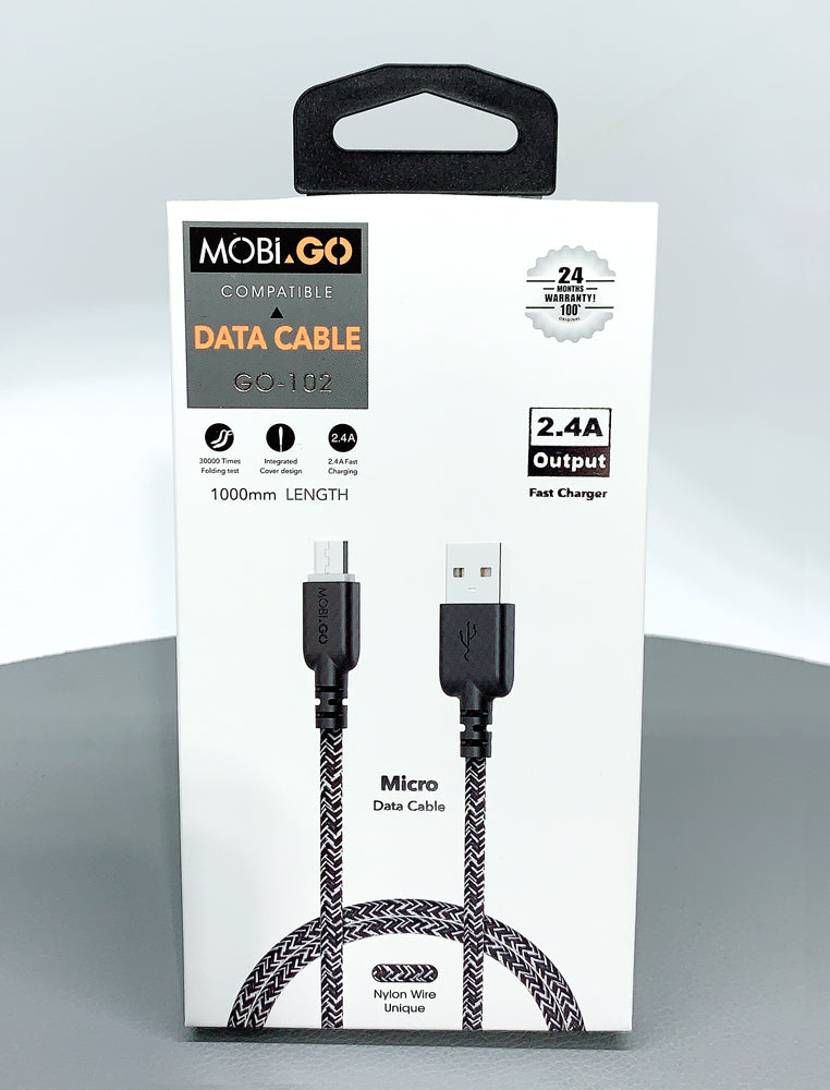 Mobigo 1m Nylon Micro Data Cable GO102