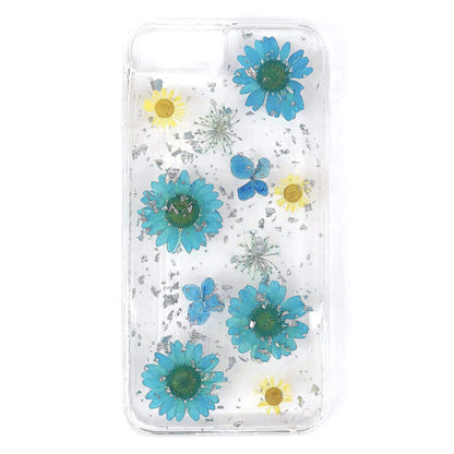 King Link Real Flower Crystal Hard Blossom Case For iPhone (Blue)